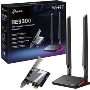TP-Link Archer TBE550E PCIe Adattatore BE9300Mbps WiFi 7, Scheda Bluetooth 5.4, WPA3, Antenne Multi-Direzionali, Indicatore Luminoso Status Wi-Fi, Scheda WiFi PC Fisso, Supporta Windows 11(64-bit)