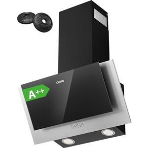 Ciarra CBCB6736C Cappa Aspirante Inclinata 60cm - Classe A++ - 350m³/h - 3 Velocità - Filtri a Carbone Inclusi - Scarico o Ricircolo - Nera