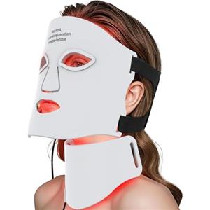 Good4You Maschera per terapia a luce rossa, 7 colori, timer, maschera al collagene, maschera LED, terapia a infrarossi, luce rossa, lampada infrarossa, maschera a infrarossi, toppa per l'acne