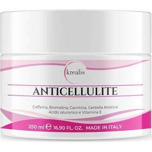 Krealis Crema Anticellulite Forte, 250 ml Crema Corpo Rassodante PROFESSIONALE, Anticellulite Drenante Per Cosce E Glutei, Cellulite, Pancia E Fianchi, Made in Italy