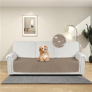 DUJUIKE Copridivano 100% impermeabile per cani, coperta per animali domestici, protezione per mobili per bambini e animali domestici, con fondo antiscivolo, per 3 posti (Cammello, 76 x 180 cm)