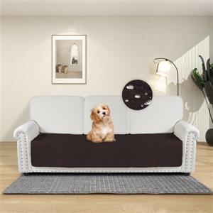 DUJUIKE Copridivano 100% impermeabile per cani, coperta per animali domestici, protezione per mobili per bambini e animali domestici, con fondo antiscivolo, per 3 posti (Caffè, 76 x 180 cm)