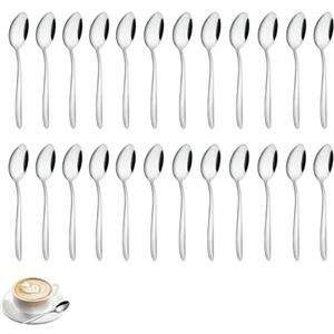 Gymdin Cucchiaini da tè 24 Pezzi, Cucchiaio da Caffè in Acciaio inox 5,31 Pollici Cucchiaio, Cucchiai Piccoli Lucidati a Specchio, Lavabili in Lavastoviglie, Set di Cucchiaini da Caffè per Famiglie