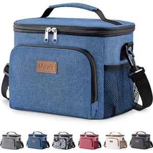 Lifewit Borsa Termica Porta Pranzo, Borse Frigo Piccola Pranzo Ufficio per Uomo e Donna, Impermeabile Lunch Bag con Tracolla, Frigoriferi da Campeggio per Lavoro, Mare, Viaggio, Blu Scuro, 9L