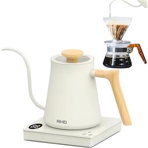 RHD 0.6L Gooseneck elettrico caffè bollitore con 40~100 ℃ temperatura regolabile, 1000W veloce ebollizione, 304 in acciaio inox Mini Brew caffè bollitore, pannello di controllo touch, di alto livello