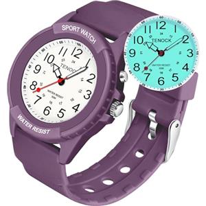 TENOCK Orologio Da Polso Sportivo Da Donna Analogico Al Quarzo 50 M Impermeabile Con Luce Notturna Per Abbinamenti Casual O Attività Sportive (Rosso Rosa)