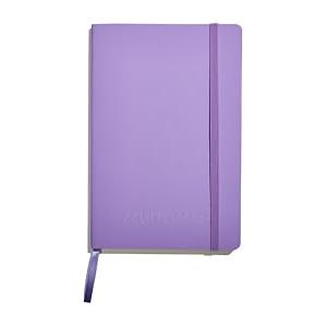 Muitomas Block Notes A5 - Quaderno con Copertina Morbida, Tasca Interna, Chiusura ad Elastico, 120 Fogli a Righe, 13 x 21 cm, Colore Lilla