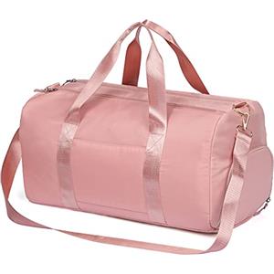 MABROUC Borsone da donna, borsone sportivo per palestra con tasca bagnata e scomparto per scarpe, borsa da viaggio per il weekend durante la notte, 0 rosa., M, Borsone sportivo