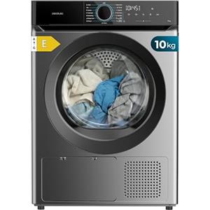 Cecotec Asciugatrice a Pompa di Calore 10Kg Bolero Dresscode Dry 10180 Steel.700W, Class E(A++), 15 Programmi, 3 Livelli Asciugatura, SpaCare, Antipiega, Accessorio Scarpe, Steel, Risparmio Energetico