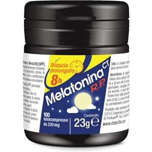CTn764Laboratories CTLabs Melatonina 1mg Rilascio Prolungato 8h Integratore Sonno con Triptofano, Vitamina B6, Zinco e Selenio. Aiuta ad Addormentarsi. 100 Minicompresse Vegan Senza Glutine e Lattosio
