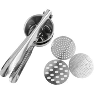 Zanetti Schiacciapatate e Passatelli in Acciaio Inox con 3 Dischi Intercambiabili, Lunghezza 27 cm, Cestello Ø 10 cm, per Purè e Gnocchi