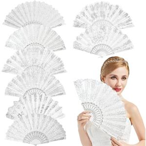 Suynauetev 8 Pezzi Ventagli Matrimonio Ventaglio Matrimonio Ventaglio Ventagli Matrimonio Personalizzati Ventagli Ventaglio Pieghevole Bianco Adatto per Matrimoni Cerimonie Feste Decorazioni Halloween