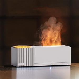 Ysislybin Diffusore Di Oli Essenziali, 7 Fiamme Colorate Diffusore Profumo Ambiente con Proiezione di Onde Oceaniche 7 Tipi di Luci LED con 3 Timer Diffusori Ambiente Elettrico Con Telecomando
