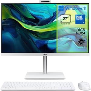 Acer Aspire C27A-GRPL | Computer Fisso All in One | 27 | Core 5 | 16GB | 27 FHD IPS 120Hz | Intel Core 5 120U | 16GB RAM | 512GB SSD | Windows 11 Home | Tastiera IT QWERTY e mouse inclusi
