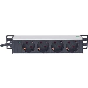 INTELLINET Multipresa Schuko 4 posti da Rack 10'' con Spina Schuko Angolata 1U