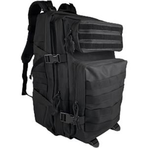 CHALVIOR Zaino Tattico Militare 45 Litri, Tessuto Oxford 900D Impermeabile Grand Zaini da Hiking, Zaini Molle Professionale Grande, per Escursionismo Campeggio Alla Trekking Scalare Montagne, Nero