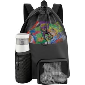 HOSSOM Borsa da nuoto, zaino da nuoto in rete con coulisse, zaino da spiaggia, borsa da palestra, borsas sportiva, coulisse regolabile, Sacche da palestra impermeabile per uomo e donna, per sport