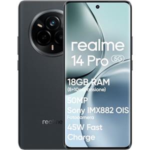 realme 14 Pro 5G Smartphone, 8+256GB, Fotocamera Sony IMX882 OIS da 50MP, Dimensity 7300, Display Curvo 120Hz, Impermeabile IP69, Batteria 6000mAh, Ricarica Rapida 45W SUPERVOOC, Grey