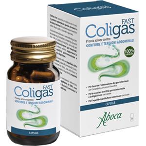 Aboca Coligas Fast - Integratore per Gonfiore e Tensioni Addominali - 50 Capsule
