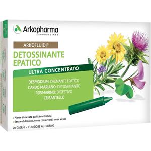ARKOFARM Srl Arkopharma Arkofluidi Detossinante Epatico 20 Fiale - Fitoterapia Liquida con ULTRAextract