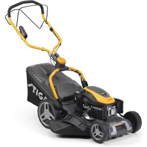 STIGA Combi 748 SE Tagliaerba a trazione, piatto di taglio in acciaio da 46 cm, motore da 139 cc con avviamento elettrico, raccoglierba da 60 L, sistema di taglio 4 in 1, manubrio regolabile Fulcrum