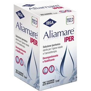IBSA Aliamare Iper - Soluzione Ipertonica Sterile per Igiene Nasale e Aerosolterapia - 25 Flaconcini da 5 ml