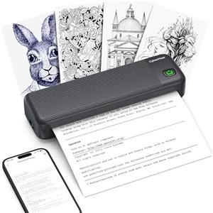 CyberPixel Stampante Portatile A4, Stampante Termica Portatile Compatibile con IOS/Android e Mac/Windows, Mini Stampante Senza Inchiostro Compatibile con A4 e Diverse Dimensioni, per PC e Smartphone