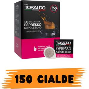 Caffè Toraldo Miscela Classica - Cialde ESE 44mm, 150 Cialde con Aroma Vellutato e Retrogusto Cioccolattato