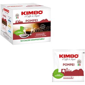 Kimbo Caffè Cialde ESE 44mm Pompei - Confezione da 50 cialde in carta filtro, gusto forte e deciso