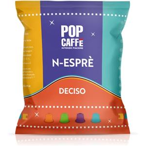Pop Caffè N-Espré Deciso - Capsule Compatibili Nespresso - Miscela Forte con Robusta e Arabica - Confezione da 100 Capsule