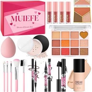 Muiefe Set Trucchi Donna, Tutto in Uno Trousse Trucchi Ragazza, Kit Trucco Make Up Completo con Palette Ombretto Paletta Correttivi Contouring Fondotinta Mascara Gloss Labbra Liner Occhi Matite Ssopracciglia
