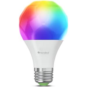 Nanoleaf Matter Essentials Lampadina E27 RGBW Smart e Dimmerabile - Luci Led 16M Colori, Matter over Thread, Bluetooth, Funziona con Google Home Apple, Sincronia Musica e Monitor, Casa e Gaming
