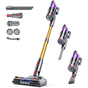 Pdgrid Aspirapolvere Senza Fili 55Kpa&680W, 75Mins Scopa Elettrica Senza Aspirapolvere Senza Fili Potente, 11 Stadi Filtrati OLED Smart Anti-Avvolgimento, per Peli Animali/Pavimenti/Tappe