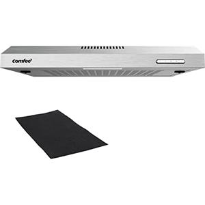 COMFEE' COMFEE Cooker hood 60 cm Undercabinet 200m³/h 3 Speed Silver | Doppia Modalità (Aspirazione/Ricircolo), Filtro Alluminio Lavabile, Luce LED 1.5W, Dimensioni 60x44x8cm, Installazione Facile