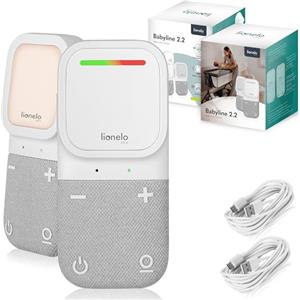 LIONELO Babyline 2.2 Baby monitor Audio con luce notturna, Portata fino a 400 m Comunicazione bilaterale Modalità Risparmio EcoVox, Batteria fino a 12h, Regolazione Volume (Babyline 2.2)