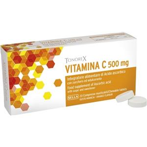 Sella Tonorex Vitamina C 500 mg - Integratore Alimentare in Compresse con Aroma Arancia - 20 Compresse