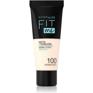Maybelline Fit Me Matte Poreless Fondotinta Liquido 30ml - Finish Opacizzante per Pelli Normali e Grasse, Colore 130 Buff Beige