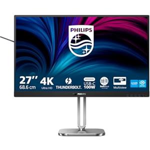 Philips 27B2U6903 - Monitor Ultra HD da 27 pollici, altezza regolabile, altoparlanti (3840x2160, 60 Hz, 2x HDMI, DisplayPort, Thunderbolt 4, RJ45, USB Hub) nero grigio
