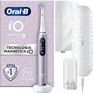Oral-B Spazzolino Elettrico Ricaricabile iO9 Rosa Edizione Speciale, 1 Testina, 1 Astuccio Magnetico, 1 Custodia Da Viaggio Ricaricabile, 1 Spazzolino