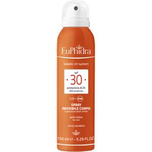 Euphidra Spray Invisibile Corpo SPF 30 - Protezione Solare Leggera e Resistente all'Acqua con Vitamina E