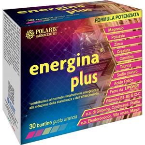 POLARIS Energina Plus - Integratore Energetico con Magnesio, Potassio e Vitamine - 30 Bustine da 5 g