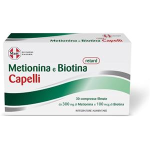 Matt PHARMA Metionina e Biotina Retard - Integratore Alimentare per Capelli e Unghie, 30 Compresse a Rilascio Prolungato
