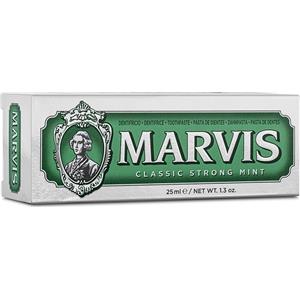 Marvis Classic Strong Mint - Dentifricio 25 ml al gusto di menta forte, sbiancante e rinfrescante