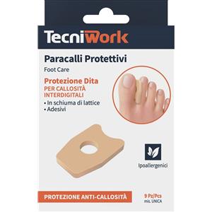 TECNIWORK SpA Paracalli per Calli Morbidi in Schiuma di Lattice - Confezione da 9 Pezzi, Ipoallergenici e Adesivi