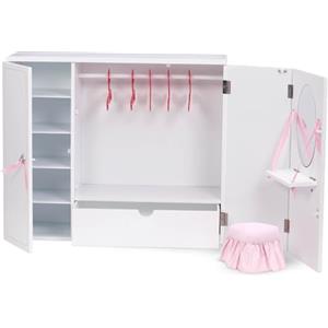 Our Generation - Armadio in legno - Accessori per bambole da 46 cm - Armadio da camera da letto - Mobili per la casa delle bambole - Gioco di finzione - Giocattolo per bambini dai 3 anni in su
