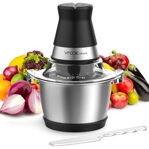 Vpcok Direct Frullatore Tritatutto Impastatrici Mixer da Cucina Elettrico Multifunzione con 4 Lame in Acciaio Inossidabile 1,2 L 400w