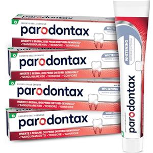 Parodontax Dentifricio Whitening, Effetto Sbiancante*, per Gengive Sane e denti Forti, Uso Quotidiano, Gusto migliorato, 4x75ml
