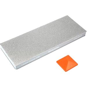 SHARPAL 169H Grande Pietra Affilacoltelli Professionale Diamantata a Doppia Grana 201 x 75 mm Grana Extra-Grossa 220 e Fine 600 in Diamante Monocristallino con Tappetino Antiscivolo e Guida da Angolo