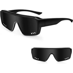 MELLIEX Occhiali da Sole Ciclismo Sovrapponibili, Ultraleggero TR90 Occhiali Sportivi Protezione UV400, Sovraocchiali Polarizzati per Uomo e Donna, Adatto per Bici MTB Corsa Pesca
