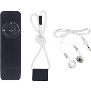 LifgWas Lettore MP3 portatile con cuffie audio bianche incluse, lettore audio per studenti e bambini, estensione con scheda di memoria fino a 64 GB, suono chiaro, autonomia lunga, regalo pratico (nero)